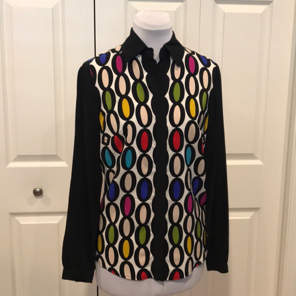 Trina Turk Button front Silk Blouse